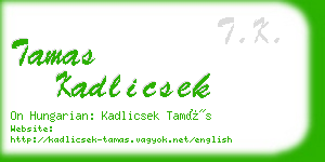 tamas kadlicsek business card